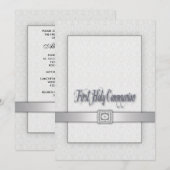 Invitation Filles de dentelle blanche Première communion (Devant / Derrière)