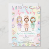 Invitation Filles de fête au spa Fête d'anniversaire glamour (Devant)
