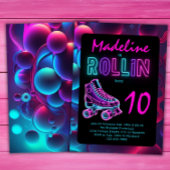 Invitation Filles de fête d'anniversaire de roller skating né