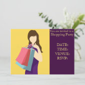 Invitation Filles de fête de shopping journée en fête (Debout devant)