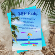 Filles de fête SUP Anniversaire Tropical Pagaïant