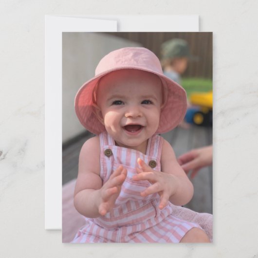 Invitation Filles de fleurs blanches et roses 2e anniversaire (Dos)