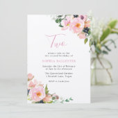 Invitation Filles de fleurs blanches et roses 2e anniversaire (Debout devant)