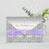 Invitation Filles de la Croix de Dentelle Violet Première Com (Debout devant)