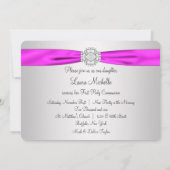 Invitation Filles de la Croix Rose Première Communion (Dos)