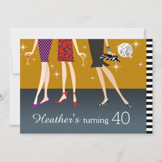 Invitation Filles de la Fashion Party 40e anniversaire (Devant)