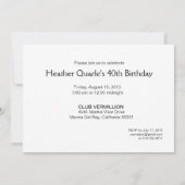 Invitation Filles de la Fashion Party 40e anniversaire (Dos)