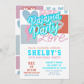 Invitation Filles de la fête du pyjama de Preppy (Devant / Derrière)