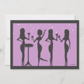 Invitation Filles de la fête moderne Cocktail Bachelorette Pa (Dos)