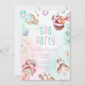 Invitation Filles de la fête spa Glam fête d'anniversaire (Devant)