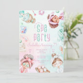 Invitation Filles de la fête spa Glam fête d'anniversaire (Debout devant)