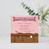 Invitation Filles de la fontaine de chocolat fête d'anniversa (Debout devant)