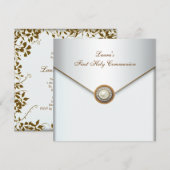 Invitation Filles de la perle blanche d'or Première Sainte Co (Devant / Derrière)