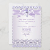 Invitation Filles de la Première Sainte Communion Croix Lavan (Dos)