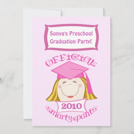 Invitation Filles de l'enseignement préscolaire / Fête de fin (Devant)