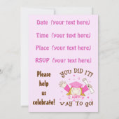 Invitation Filles de l'enseignement préscolaire / Fête de fin (Dos)