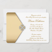 Invitation Filles de première communion or et blanc (Dos)