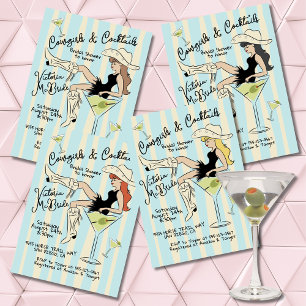 Invitation Filles de ranch et Martini de cocktails Enterremen