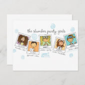 Invitation filles de soirée pyjamas (Devant / Derrière)