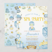 Invitation Filles de Spa Anniversaire (Devant / Derrière)