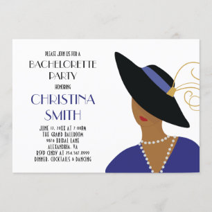 Invitation Filles de style Art Déco Night Out Bachelorette Pa
