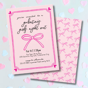 Invitation Filles Dessinées à la Main Soirée de la Saint-Gale