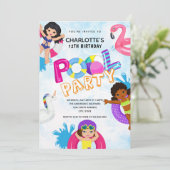 Invitation Filles d'été 12e anniversaire de la fête de la pis (Debout devant)