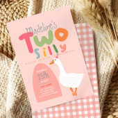 Invitation Filles deux oies sottes rose premier anniversaire