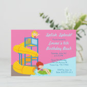 Invitation Filles Diapositives pour l'eau Anniversaire - Fête (Debout devant)