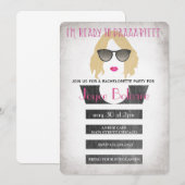 Invitation Filles d'invitation de partie de bachelorette de (Devant / Derrière)