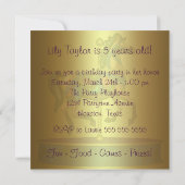 Invitation Filles du Cheval à Bascule Fête d'anniversaire 5 a (Dos)