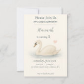 Invitation Fille's Elegant cygne princesse anniversaire (Devant)