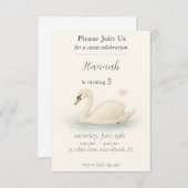 Invitation Fille's Elegant cygne princesse anniversaire (Devant / Derrière)