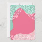 Invitation Filles en rose et vert de mer avec baptême croisé (Dos)