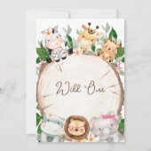 Invitation Filles en tranches de bois Foliage Safari Annivers (Dos)