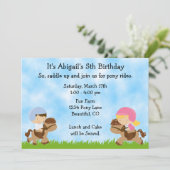 Invitation Filles et garçons de la fête du Poney mignonne Ann (Debout devant)