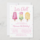 Invitation Filles été Faisons une pause Glace Anniversaire (Devant)