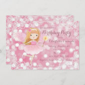 Invitation Filles Fairy Princess Fête d'anniversaire (Devant / Derrière)