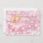 Invitation Filles Fairy Princess Fête d'anniversaire (Devant)