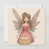 Invitation Filles Fées Roses Anniversaire (Dos)