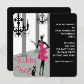Invitation Filles Femmes N'Importe Quel Numéro Fête d'anniver (Devant / Derrière)