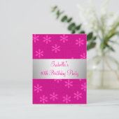 Invitation Filles Fête d'anniversaire Fleurs roses chaudes (Debout devant)