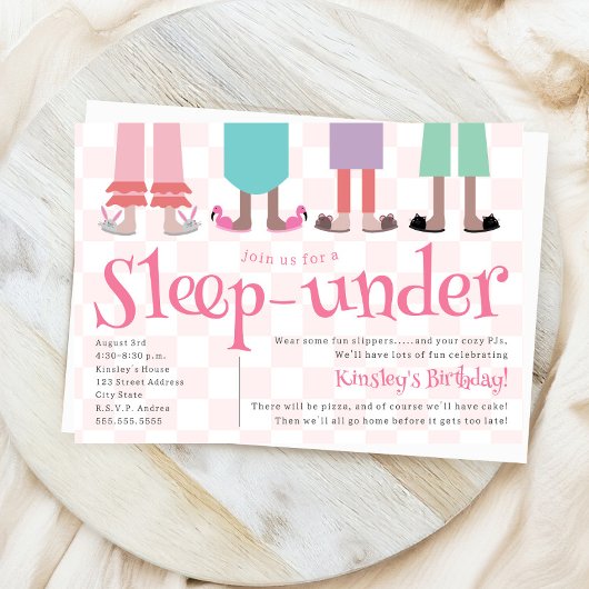 Invitation Filles Fête de bois Anniversaire Dormir sous