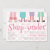 Invitation Filles Fête de bois Anniversaire Dormir sous (Devant)