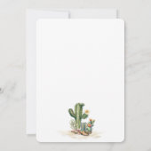 Invitation Filles Fille Cowgirl Western Cactus Anniversaire (Dos)