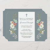 Invitation Filles Fille Première Communion Baptême (Devant / Derrière)