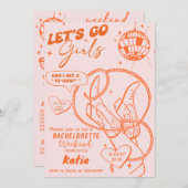 Invitation Filles Filles Fille Disco Bachelorette Week-end (Devant / Derrière)