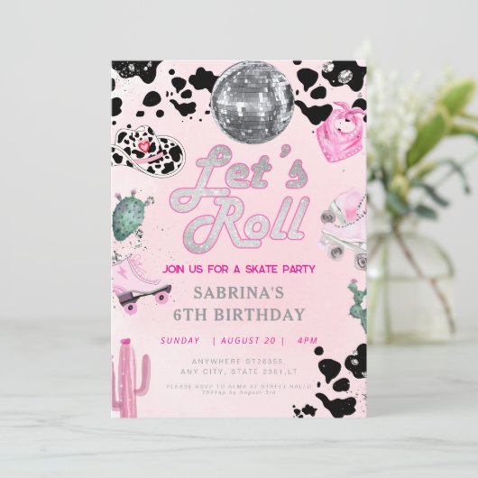 Invitation Filles filles roses godeilles Anniversaire (Debout devant)