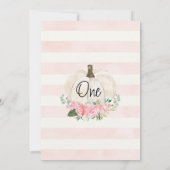 Invitation Filles florales rose Citrouille blanche 1er annive (Dos)