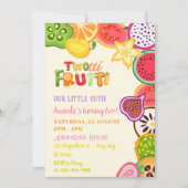 Invitation Filles Fruits tropicaux Fête Twotti Frutti Anniver (Devant)
